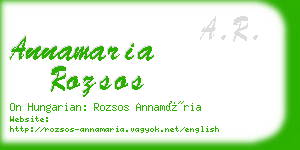 annamaria rozsos business card